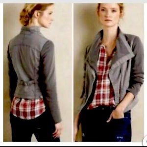 Anthropologie Grey Moto Jacket Marrakech Size L